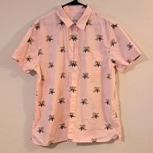 American Eagle Hawaiian Button Up Men's XL Short Sleeve Toucan Bird Shirt